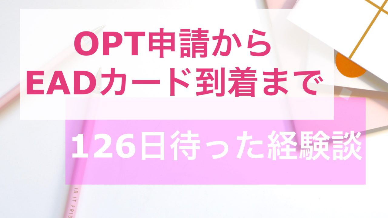 Opt社会人留学 Opt申請からeadカード到着までの経験談 英語 留学で女磨き